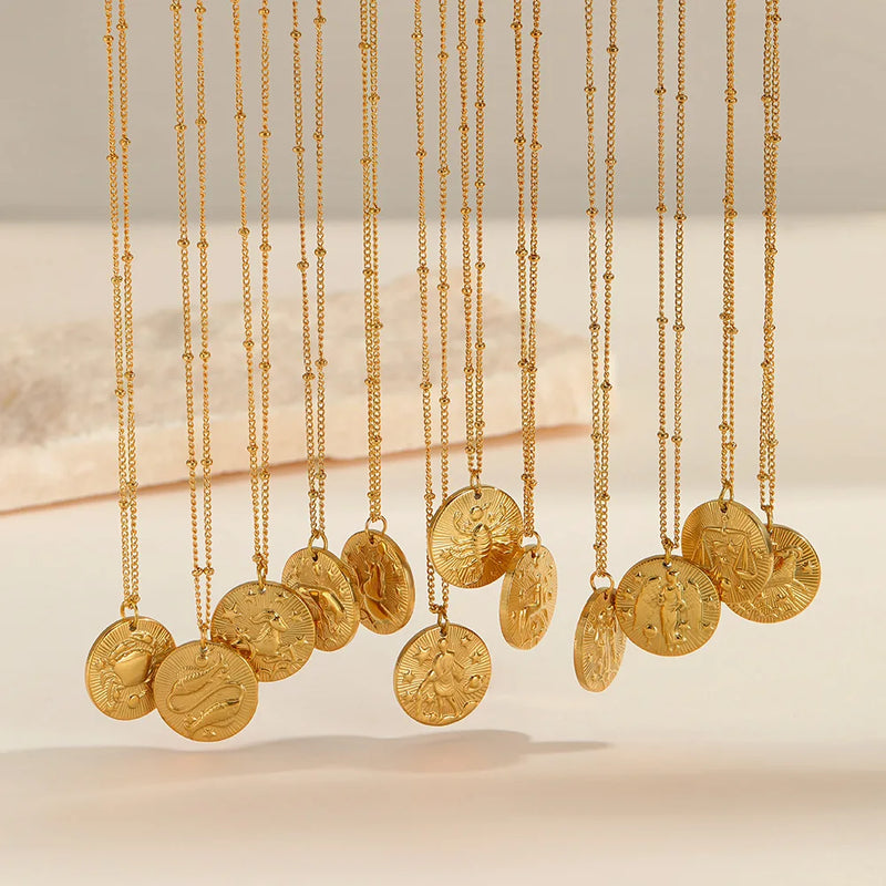 Zodiac Golden Amulet Necklace