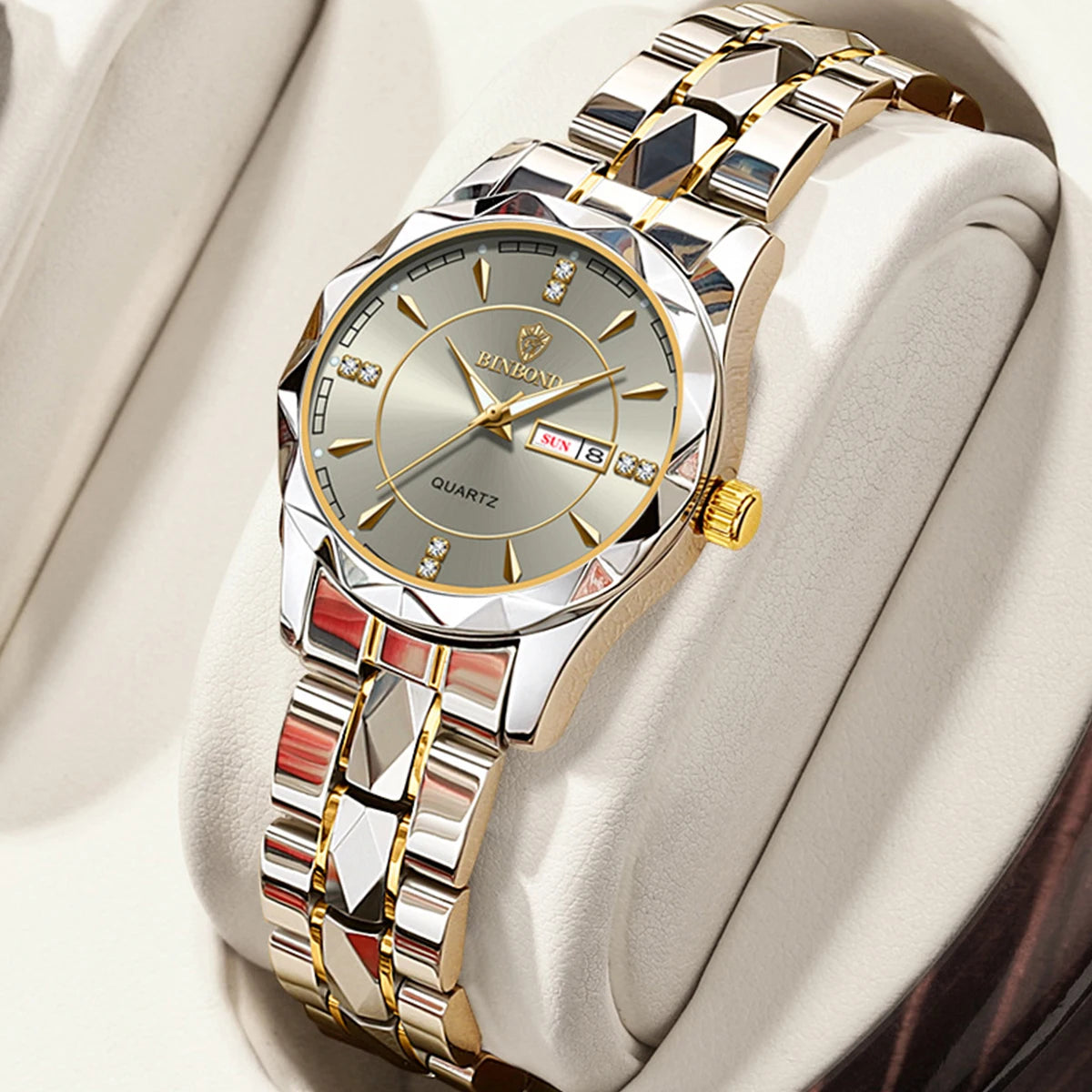 Luxury Fashion Ladies Quartz Watch Waterproof with Luminous Date