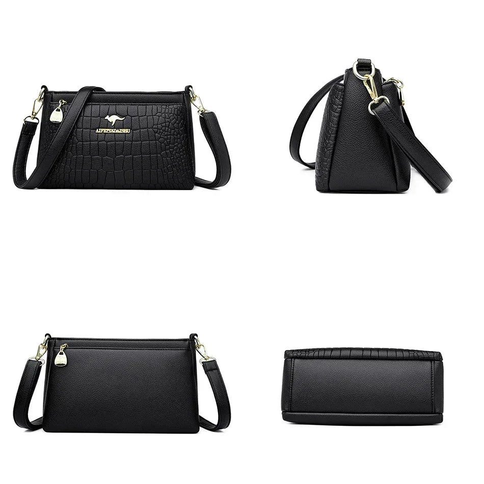 Leather Luxury Handbag. Shoulder Crossbody Handbag