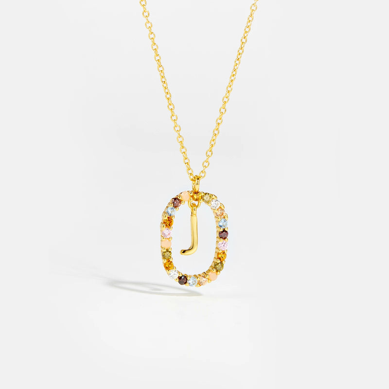 Sterling Gold Letter Pendant Necklace