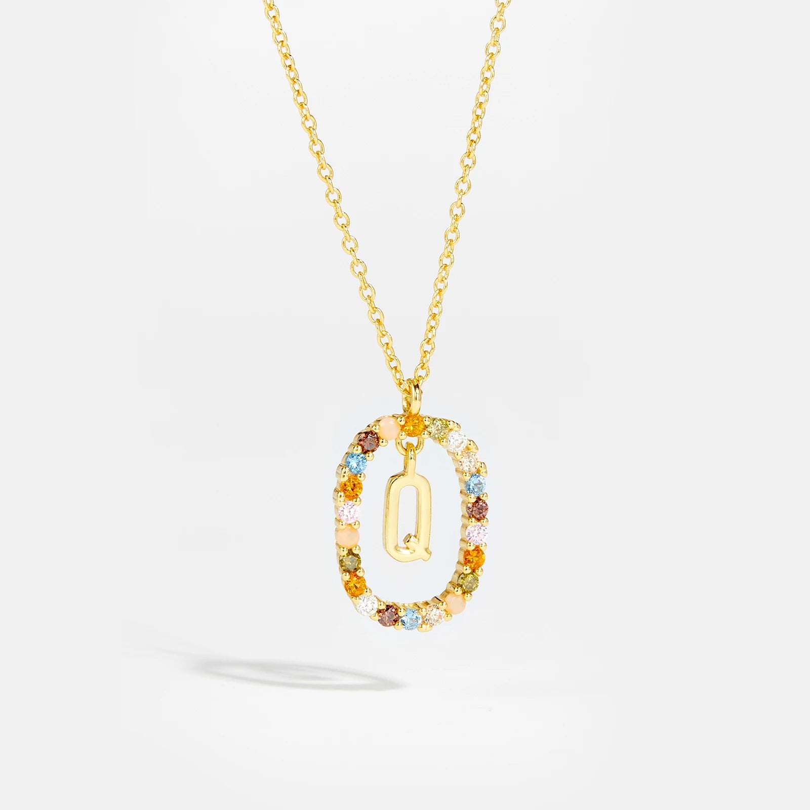 Sterling Gold Letter Pendant Necklace