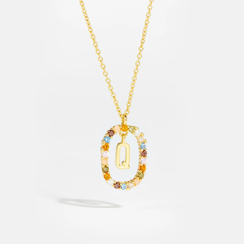 Sterling Gold Letter Pendant Necklace