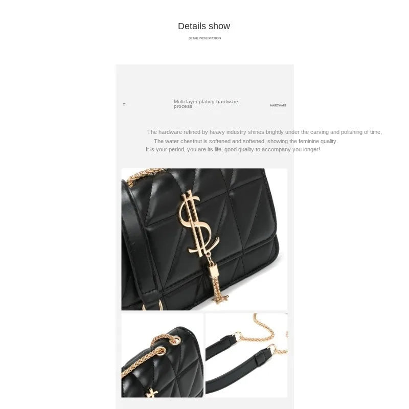 All Leather  Fragrant Style Chain  Crossbody Bag. New design.