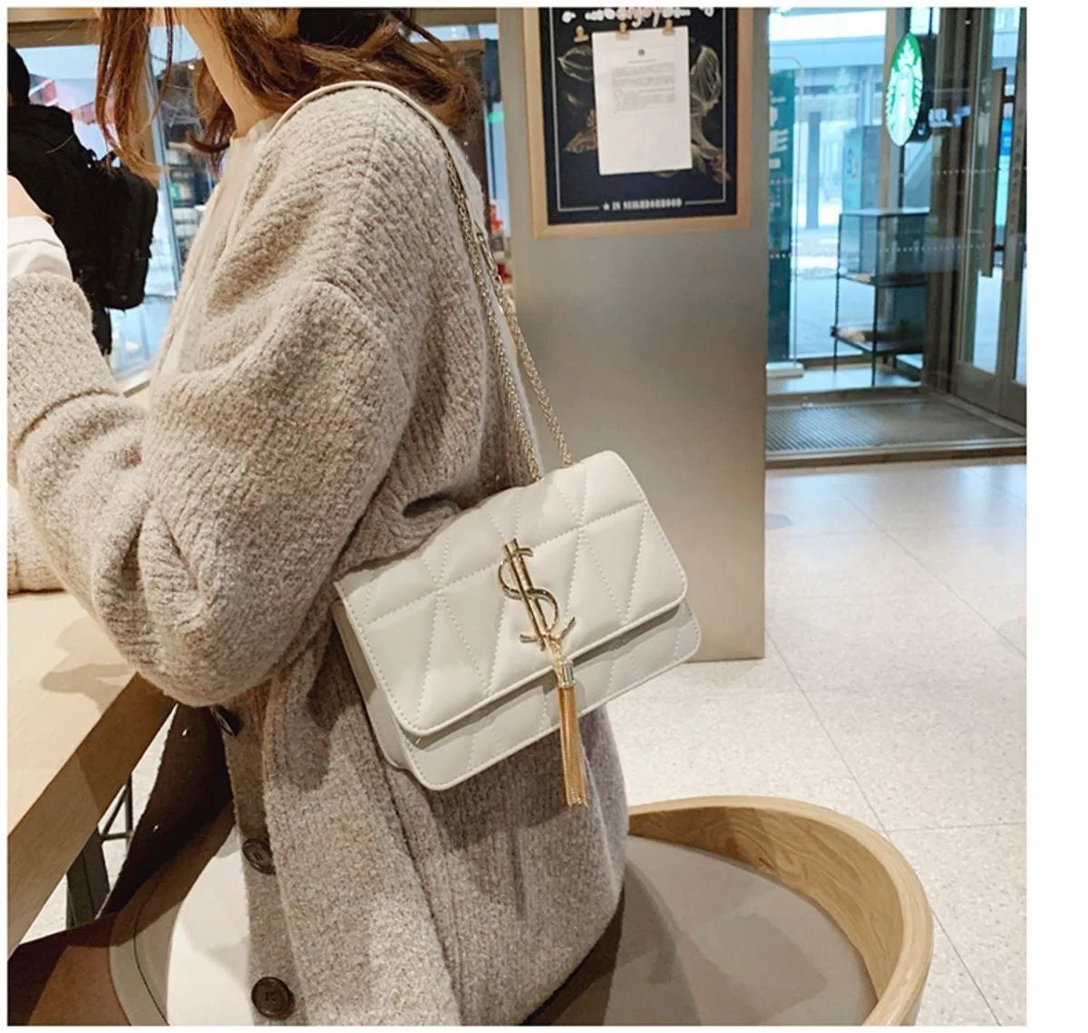 All Leather  Fragrant Style Chain  Crossbody Bag. New design.