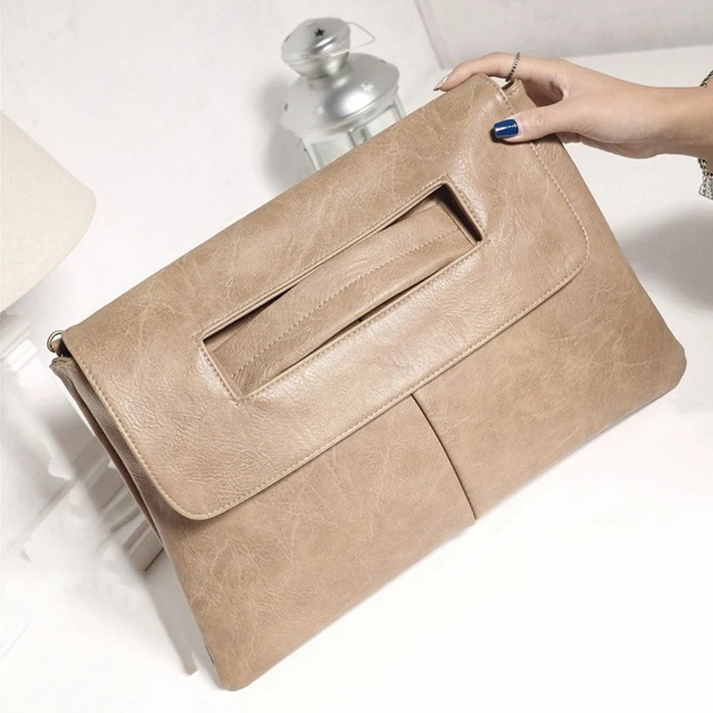Fashion evening bag, elegant and exquisite, vintage leather clutch bag.