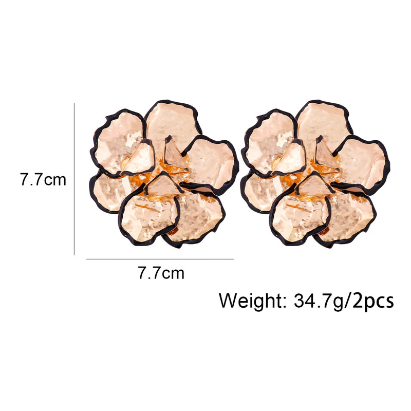 Irregular Metal Flower Earrings