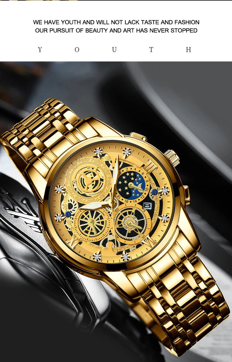 Luxury Fashion Casual Quartz Men's Watch Stainless Steel Strap
