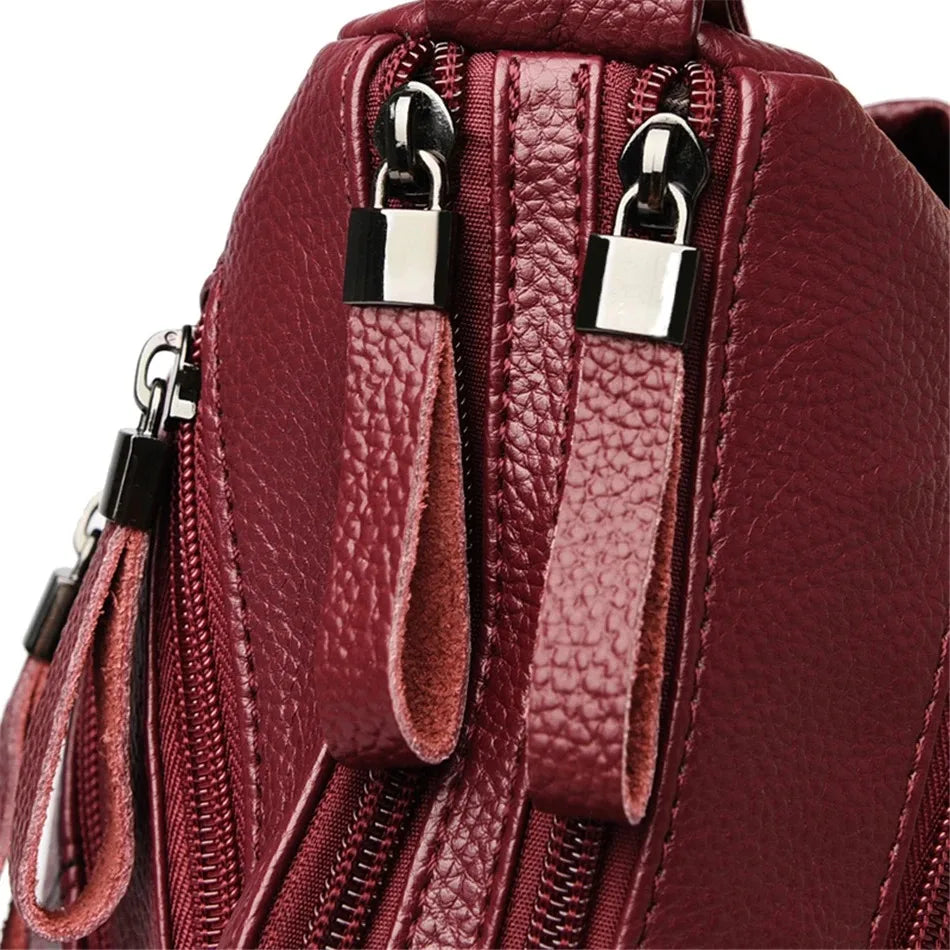Leather Luxury Handbag. Shoulder Crossbody Handbag