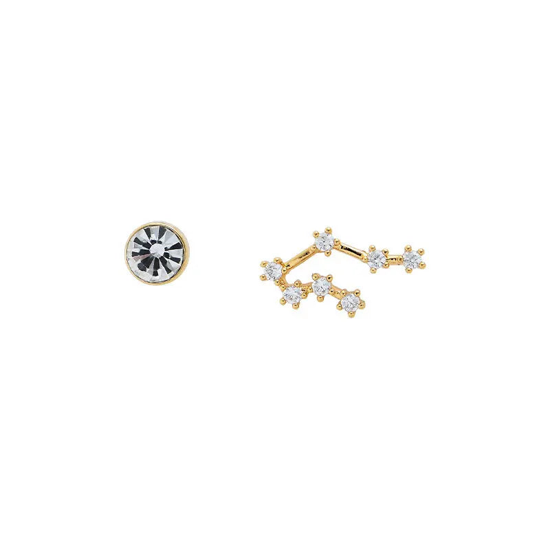 Needle Style Zodiac Stud Earrings