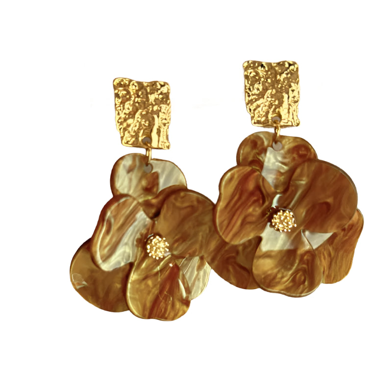 Vintage Flower Pendant Earrings