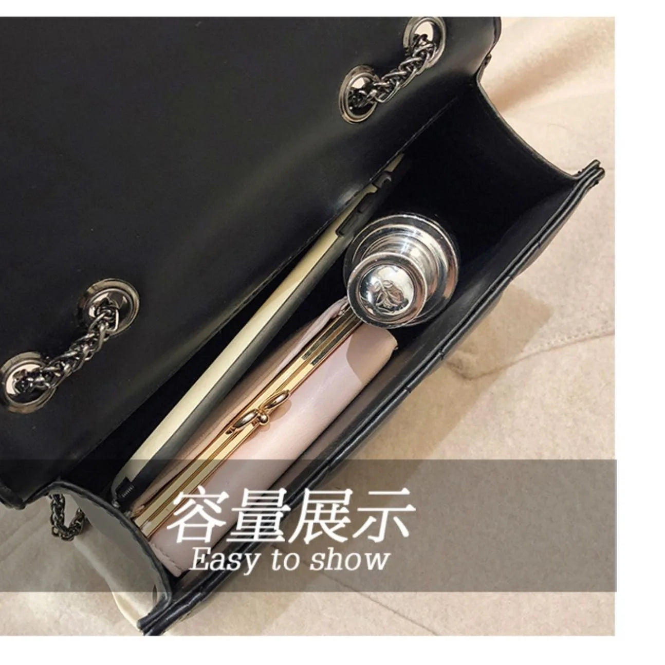 All Leather  Fragrant Style Chain  Crossbody Bag. New design.