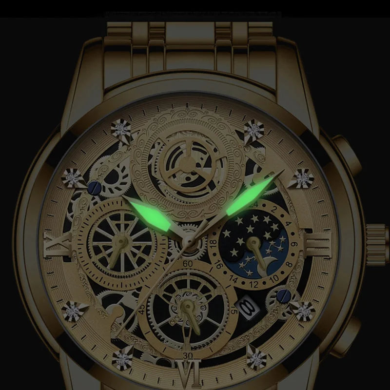 Luxury Fashion Casual Quartz Men's Watch Stainless Steel Strap