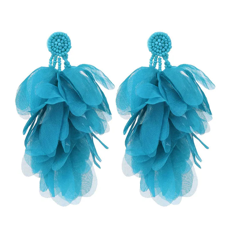 Bohemian Flower Tassel Earrings
