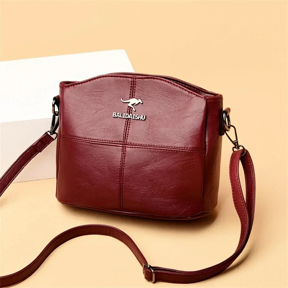 Leather Luxury Handbag. Shoulder Crossbody Handbag