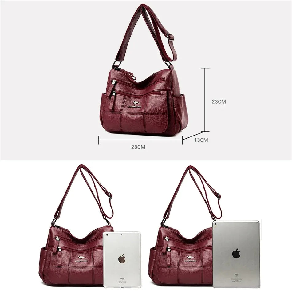 Leather Luxury Handbag. Shoulder Crossbody Handbag