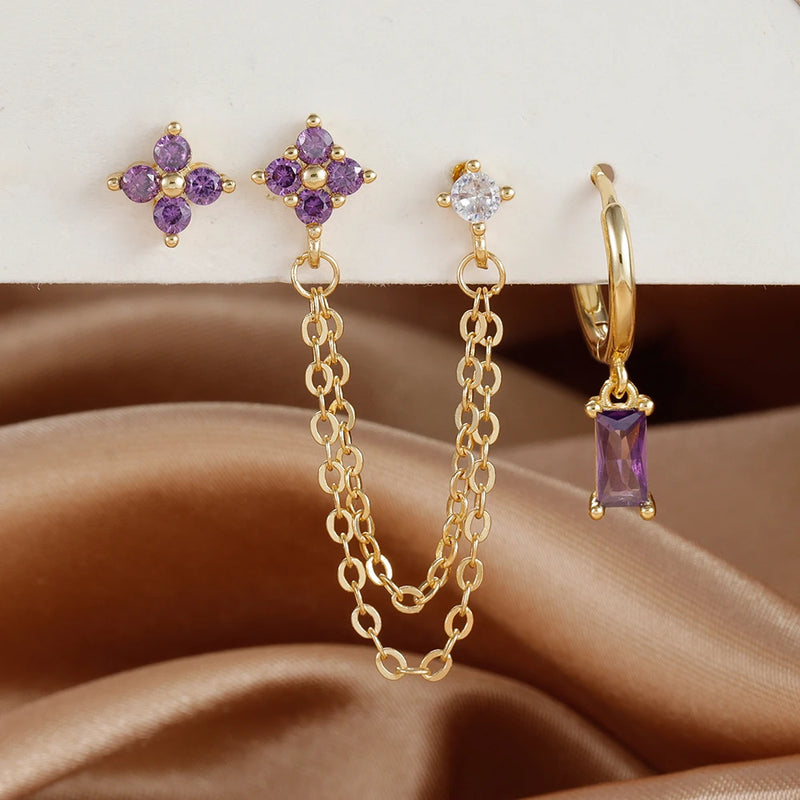 Birthstone Earrings Set