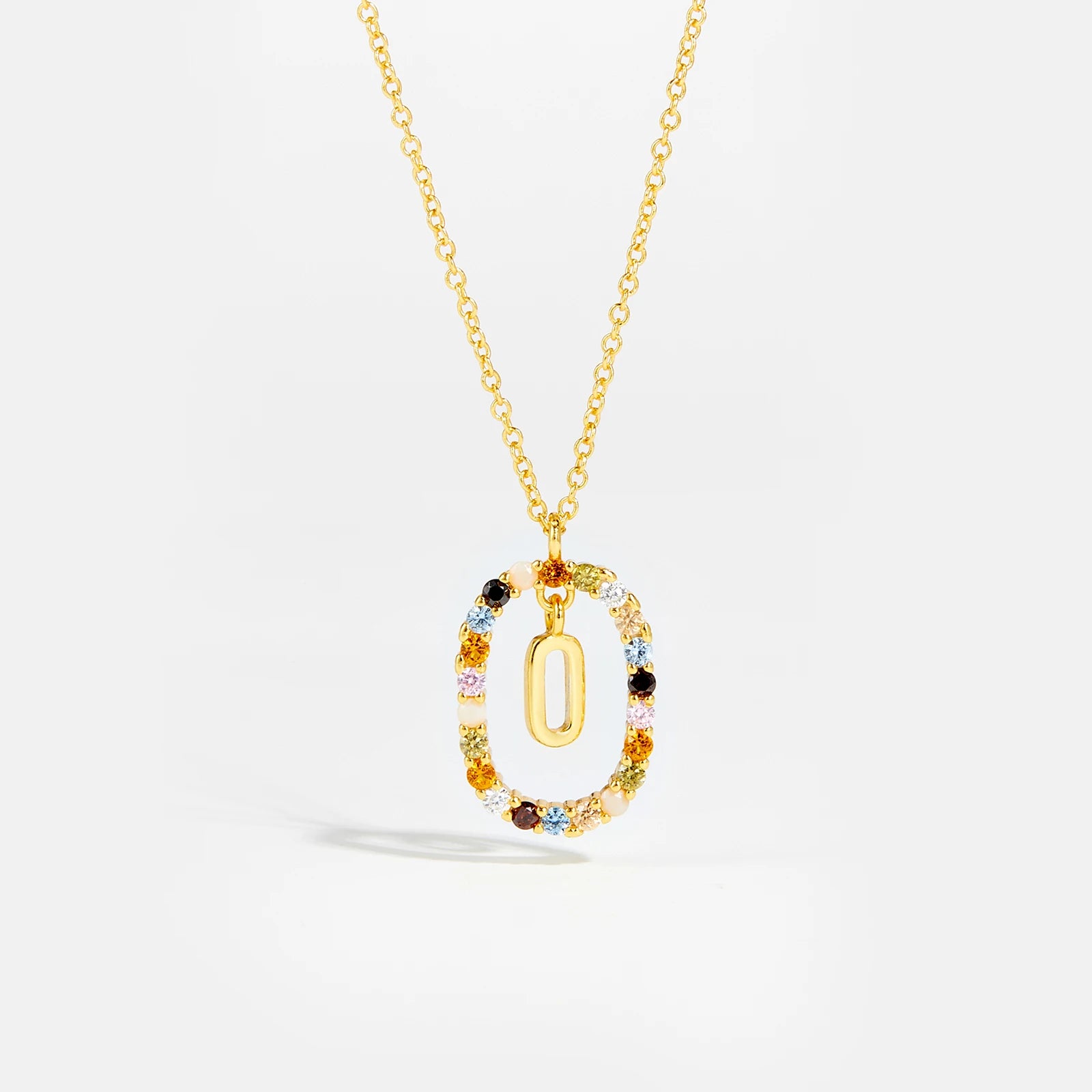 Sterling Gold Letter Pendant Necklace