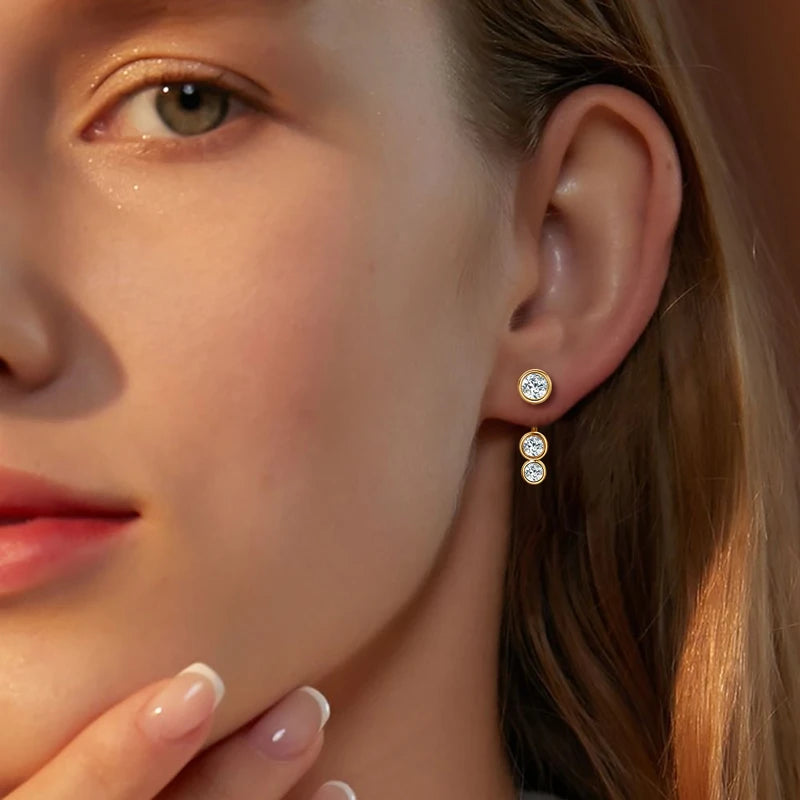 Moissanite Diamond Ear Jacket Earrings