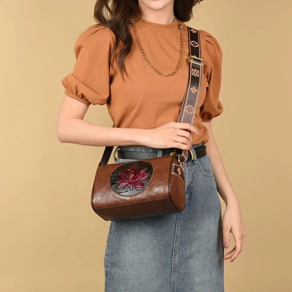 Leather Luxury Handbag. Shoulder Crossbody Handbag