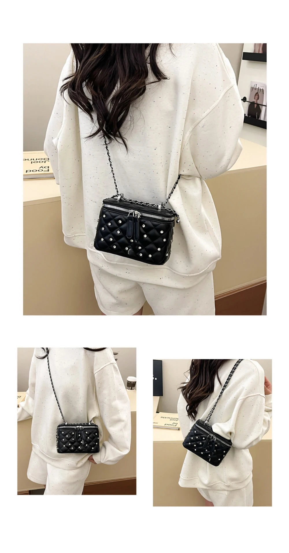 A Chain Leather Handbag. Spring Summer Female Crossbody Bag