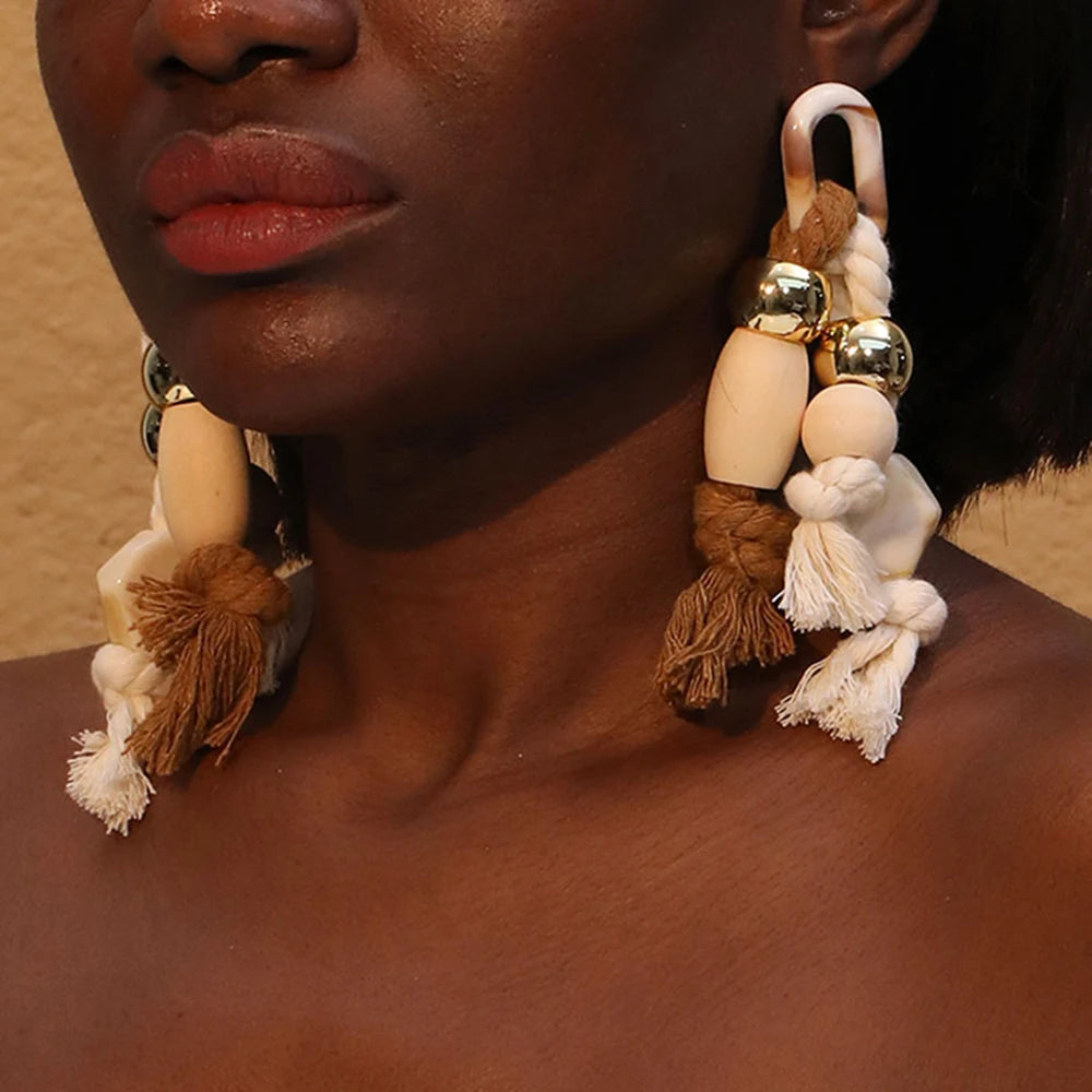 Handmade Beaded Tassel Earrings