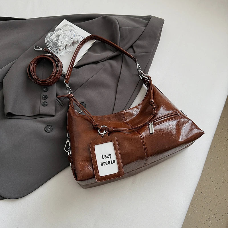 LEFTSIDE PU Leather Shoulder Bags for Women 2025 Luxury Designer Crossbody Bag Females Fashion Underarm Bags Handbags and Purses