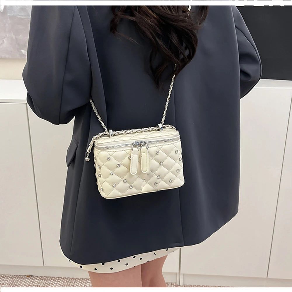 A Chain Leather Handbag. Spring Summer Female Crossbody Bag