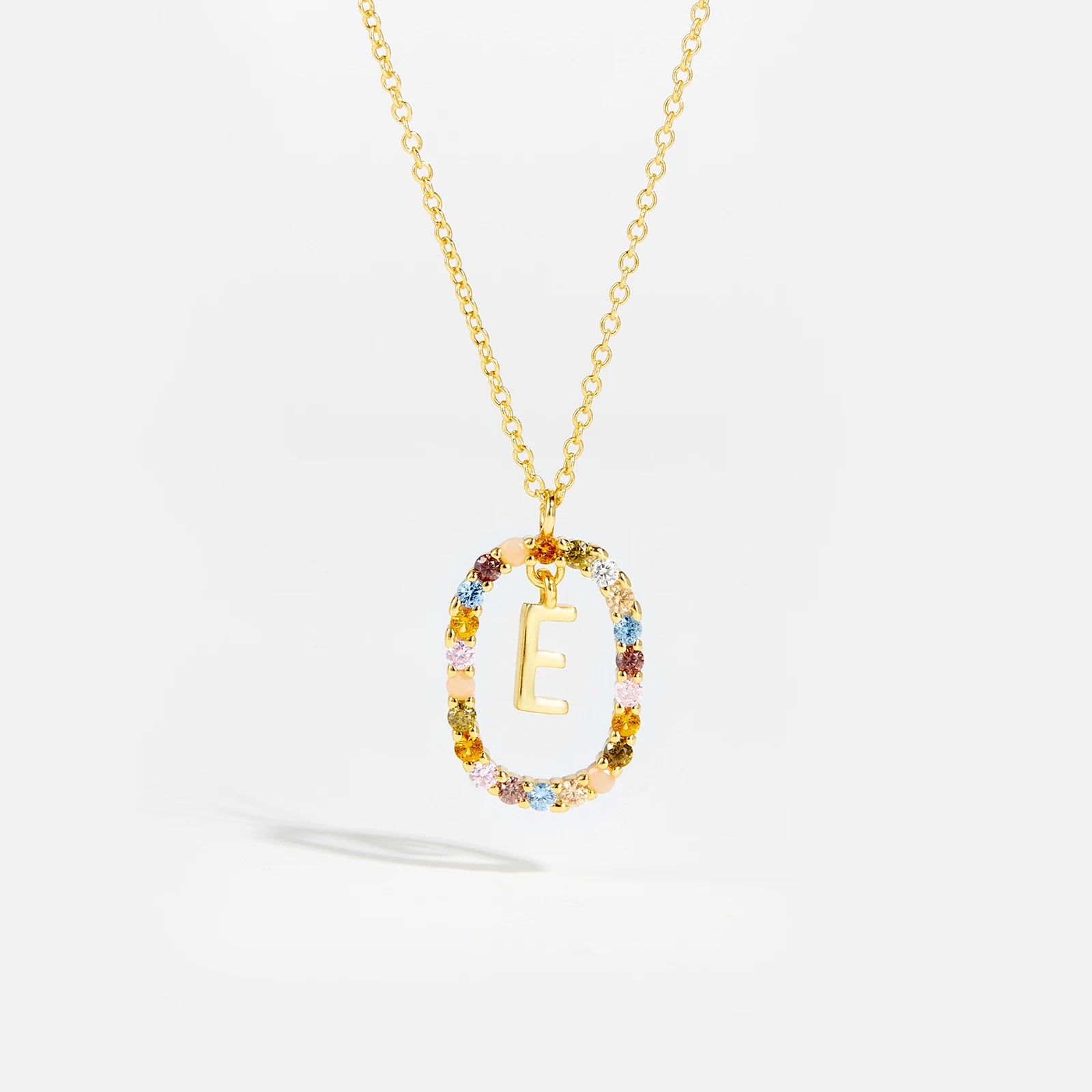 Sterling Gold Letter Pendant Necklace