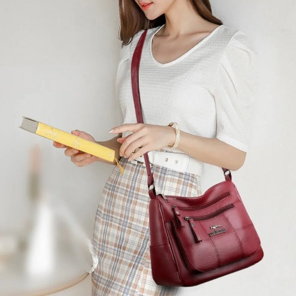 Leather Luxury Handbag. Shoulder Crossbody Handbag