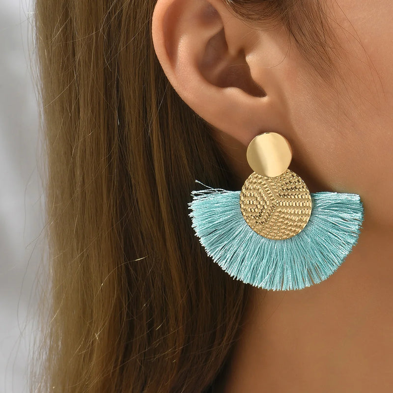 Boho Fan Tassel Earrings