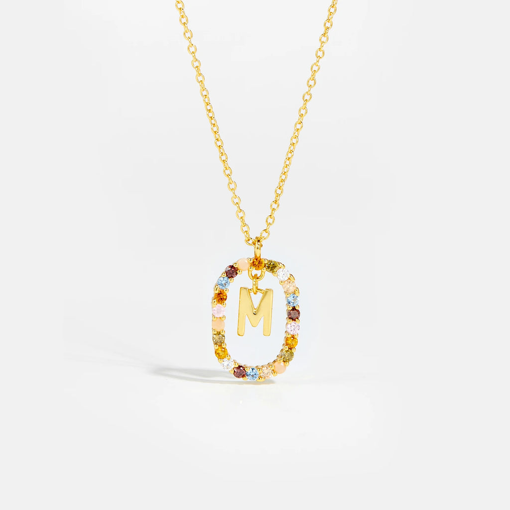 Sterling Gold Letter Pendant Necklace