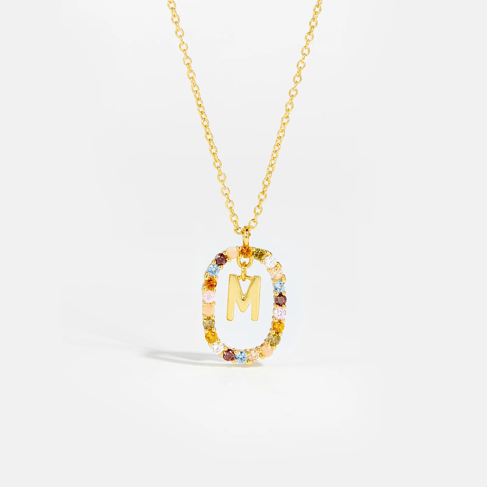 Sterling Gold Letter Pendant Necklace