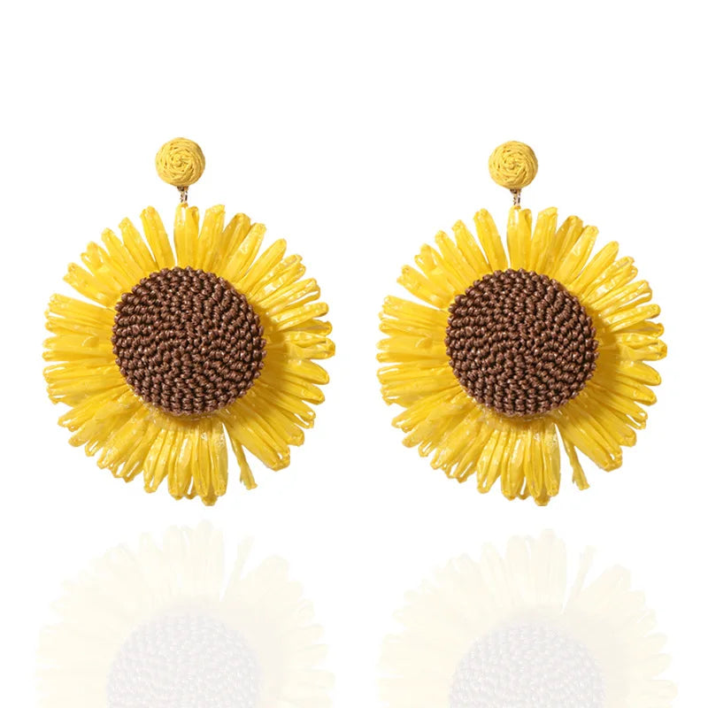 Boho Sunflower Dangle Earrings