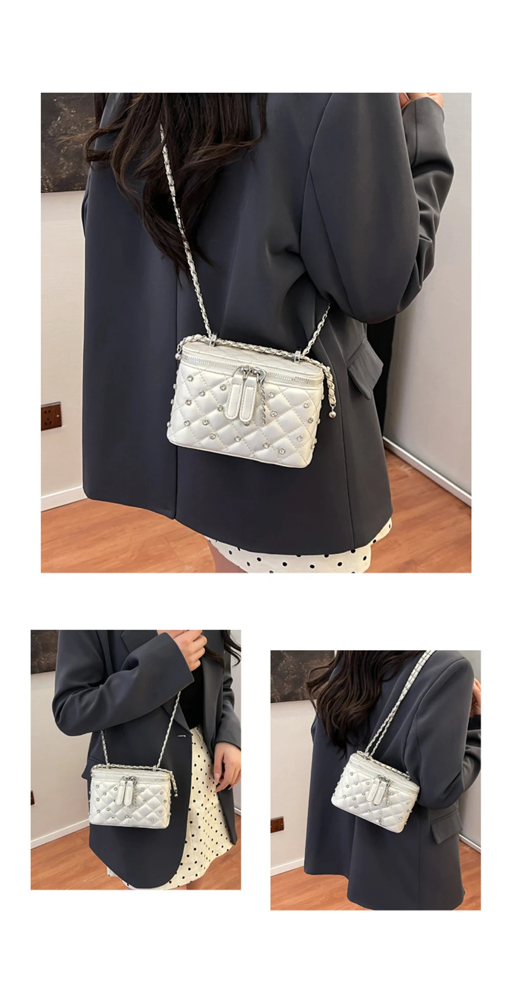 A Chain Leather Handbag. Spring Summer Female Crossbody Bag