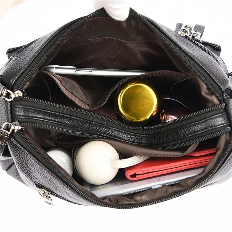 Leather Luxury Handbag. Shoulder Crossbody Handbag