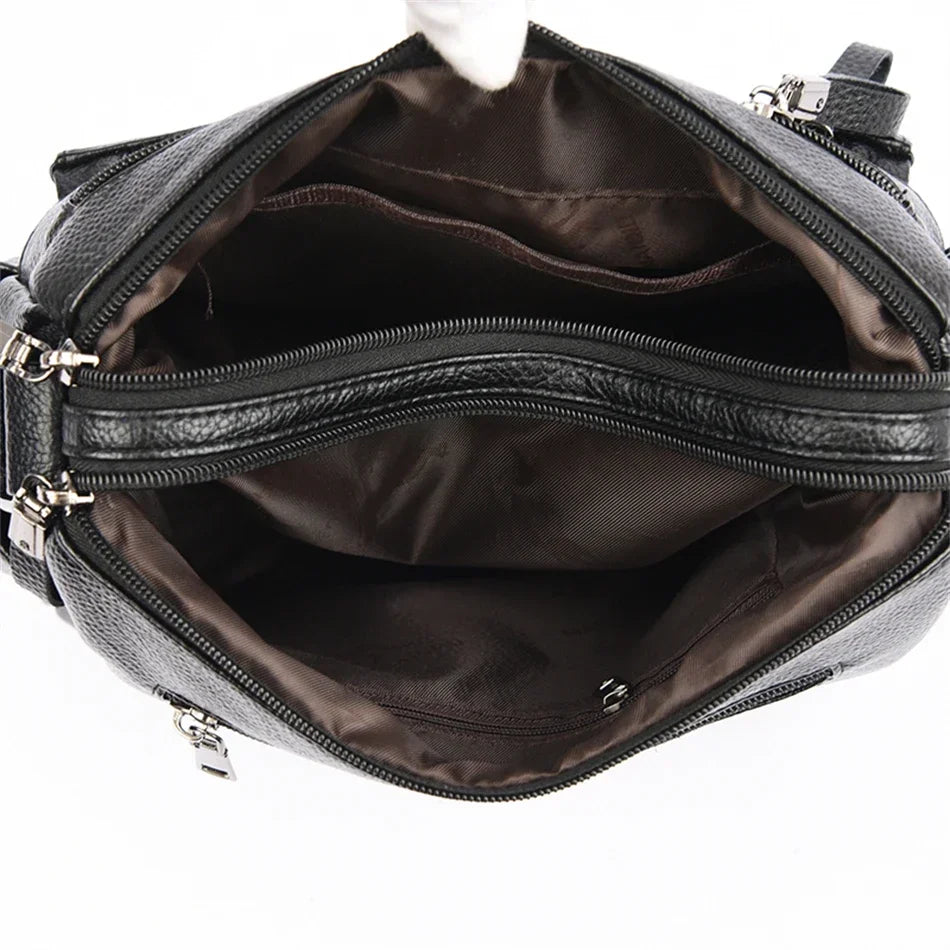Leather Luxury Handbag. Shoulder Crossbody Handbag