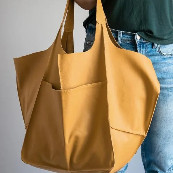 Multifunctional Large Capacity Soft Tote  Luxury Leather Bag