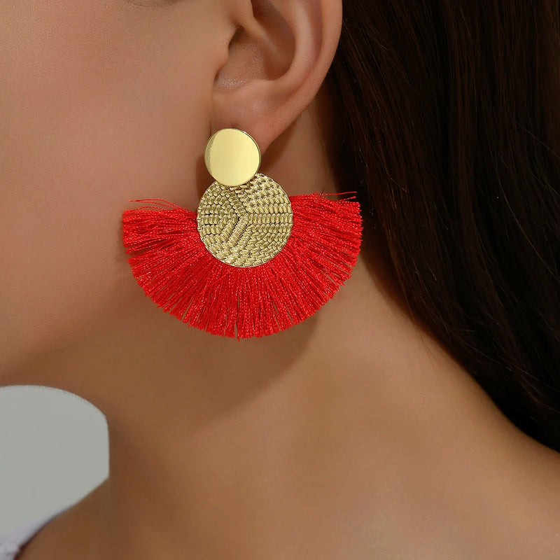Boho Fan Tassel Earrings