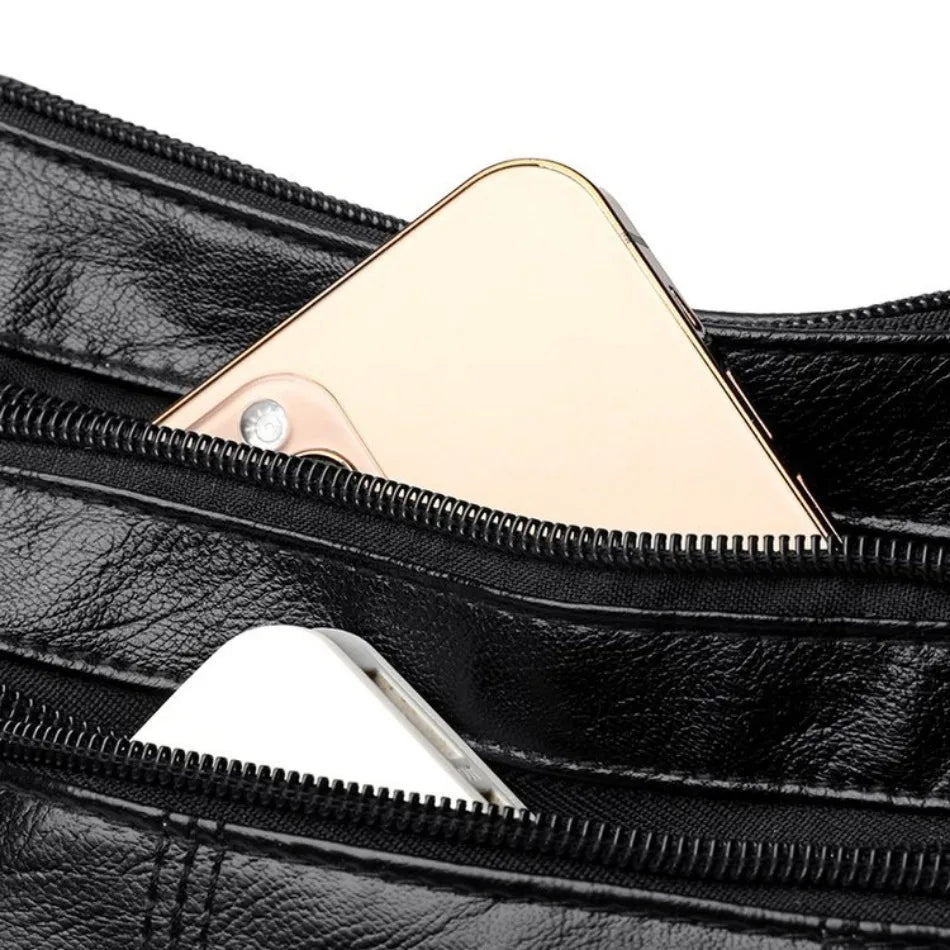 Leather Luxury Handbag. Shoulder Crossbody Handbag