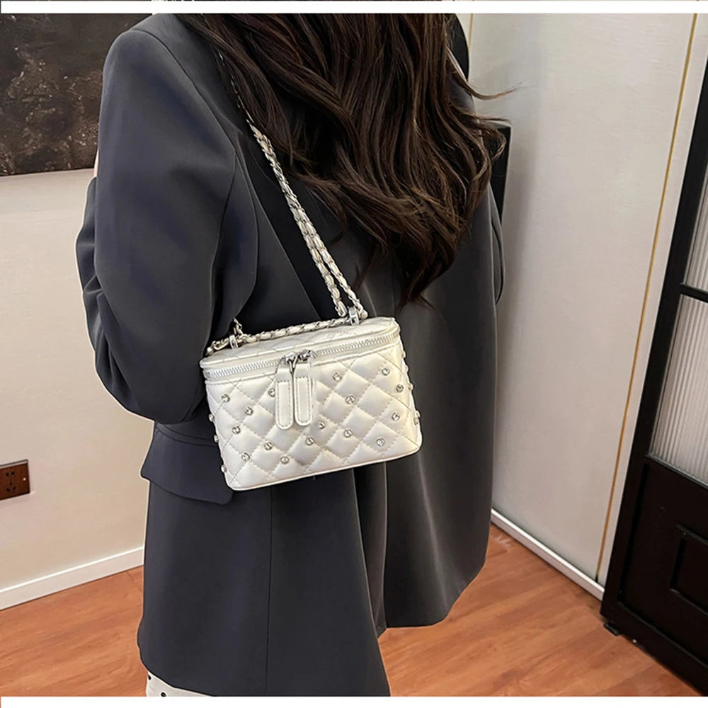 A Chain Leather Handbag. Spring Summer Female Crossbody Bag