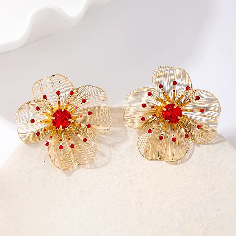 Glass Flower Stud Earrings