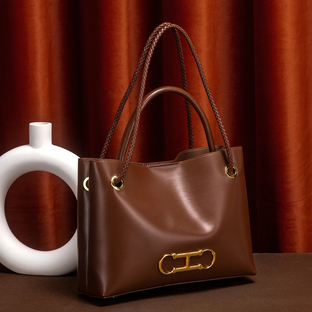 Classic Luxury Design Women's New Handbag Business Commuter Large Capacity Solid Color Women's New Shoulder Bag