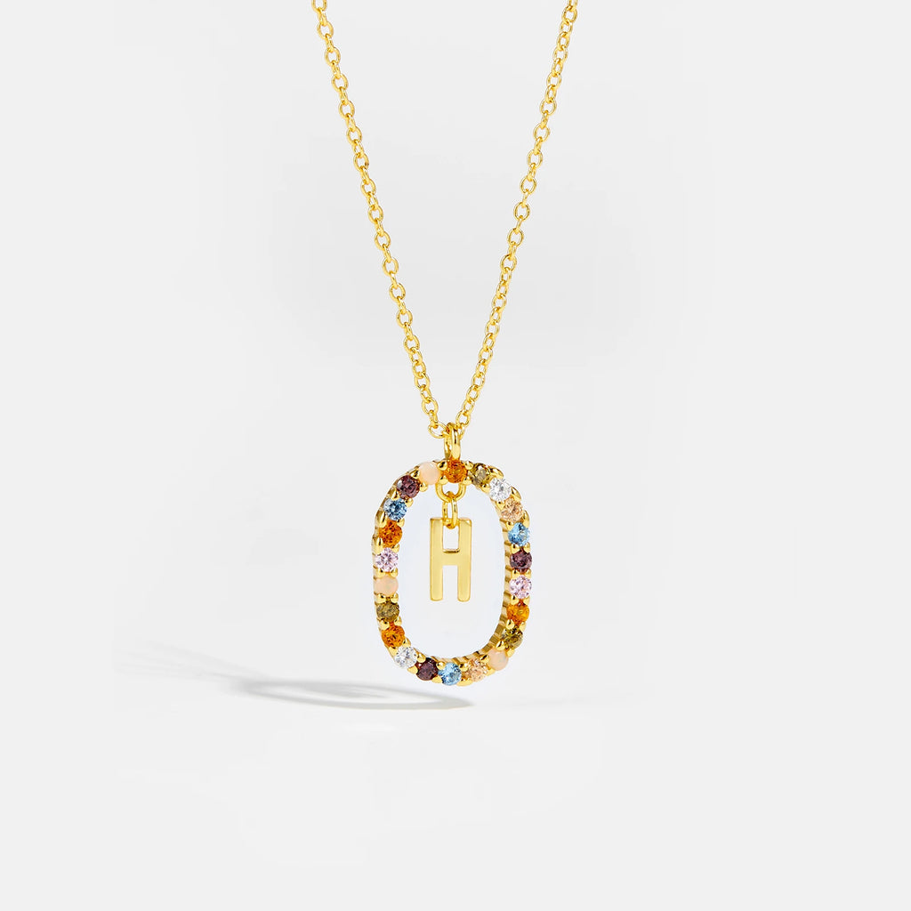 Sterling Gold Letter Pendant Necklace