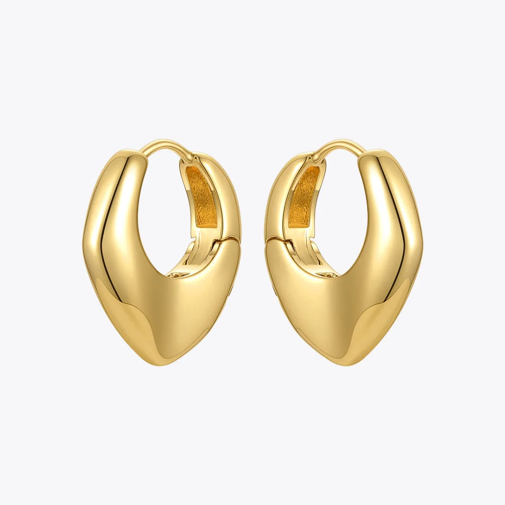 Hollow Heart Gold Earrings