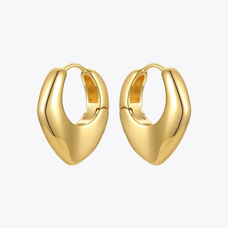 Hollow Heart Gold Earrings