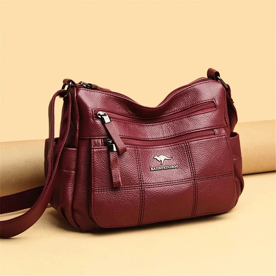 Leather Luxury Handbag. Shoulder Crossbody Handbag
