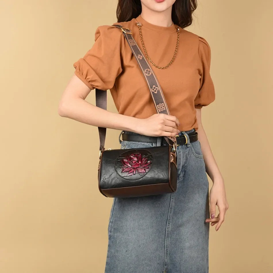 Leather Luxury Handbag. Shoulder Crossbody Handbag