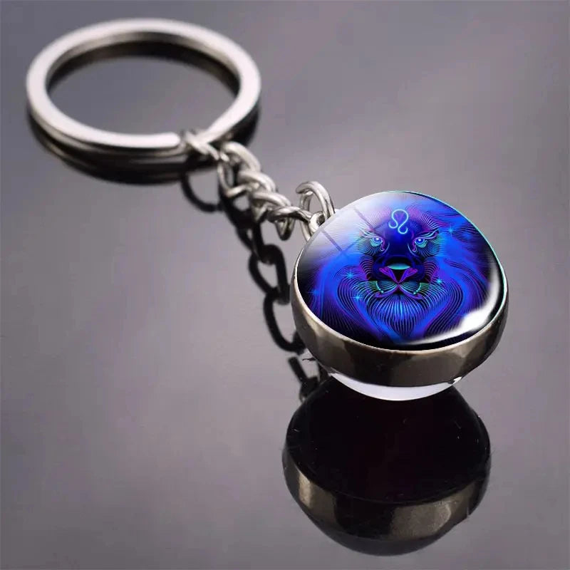 Glass Ball Zodiac Luminous Keychain