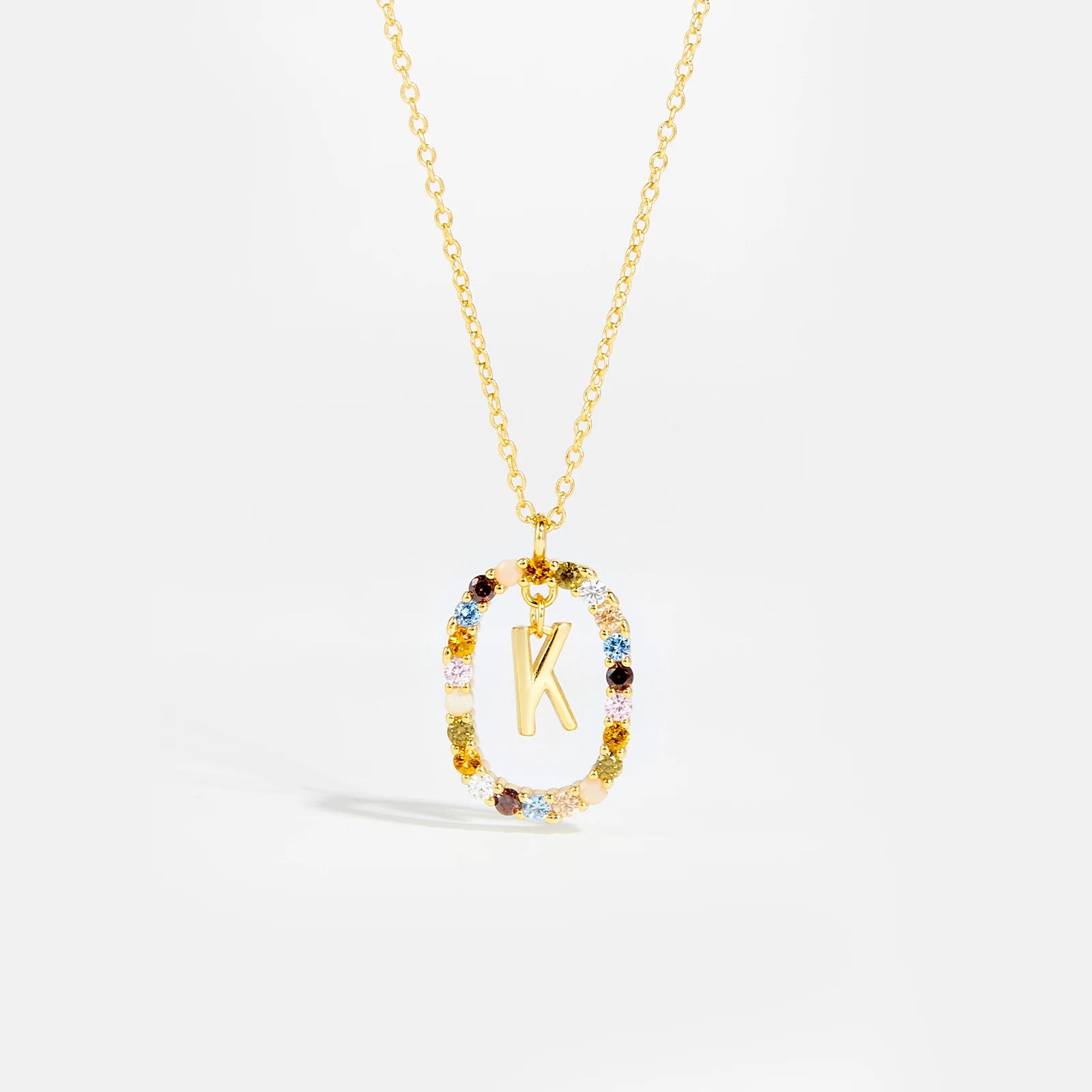Sterling Gold Letter Pendant Necklace