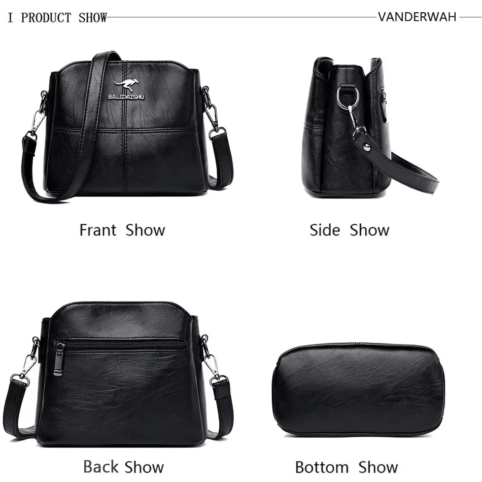Leather Luxury Handbag. Shoulder Crossbody Handbag